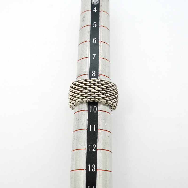 【6jib0516】ティファニー リング サマセット/メッシュ シルバー925 9.5号【中古】レディース