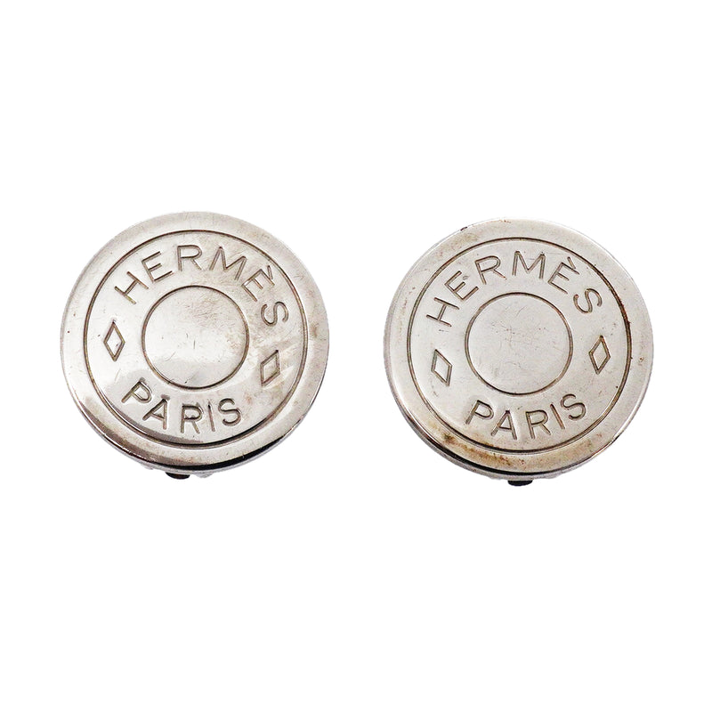 【6jib0525】エルメス イヤリング セリエ メタル シルバー【中古】レディース