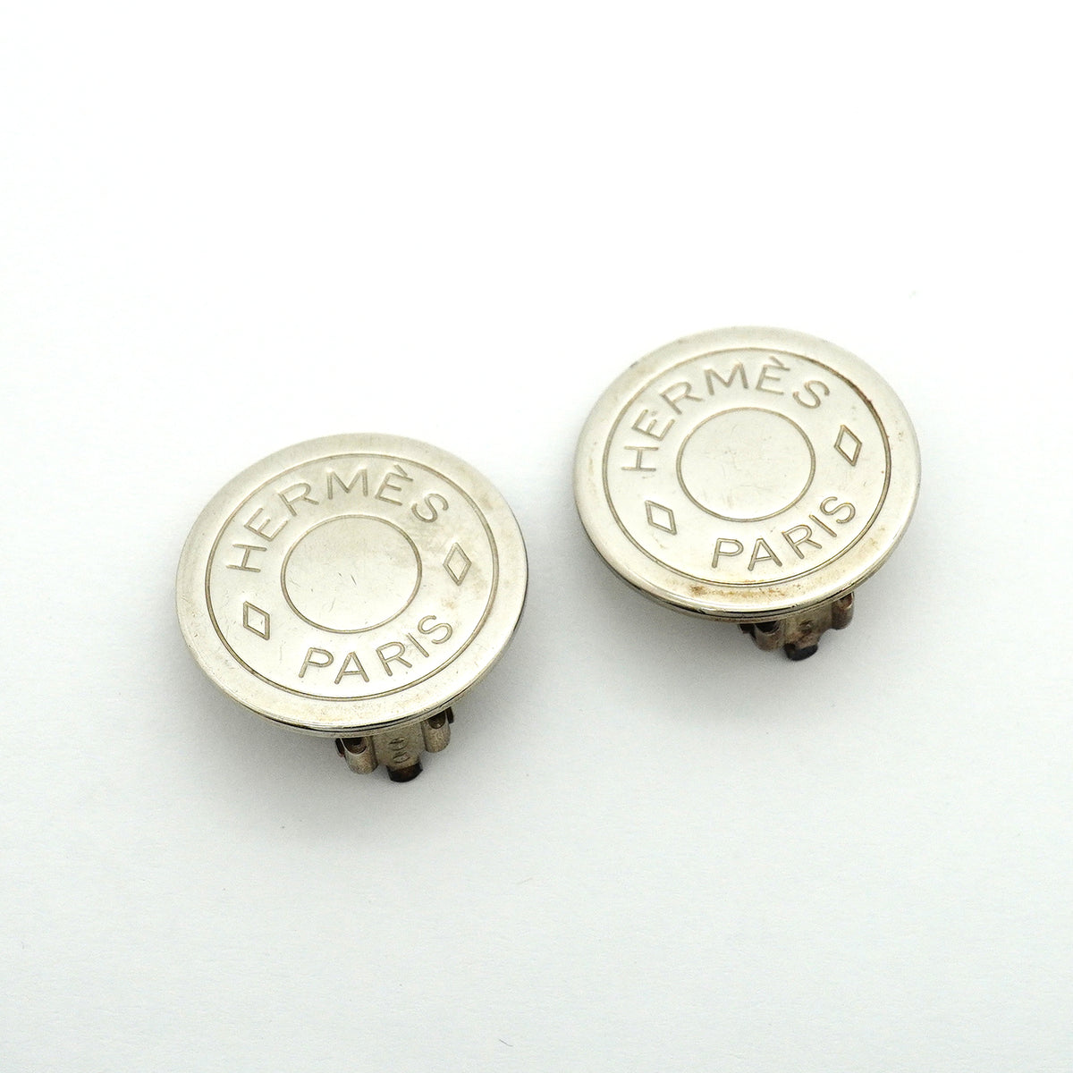 【6jib0525】エルメス イヤリング セリエ メタル シルバー【中古】レディース