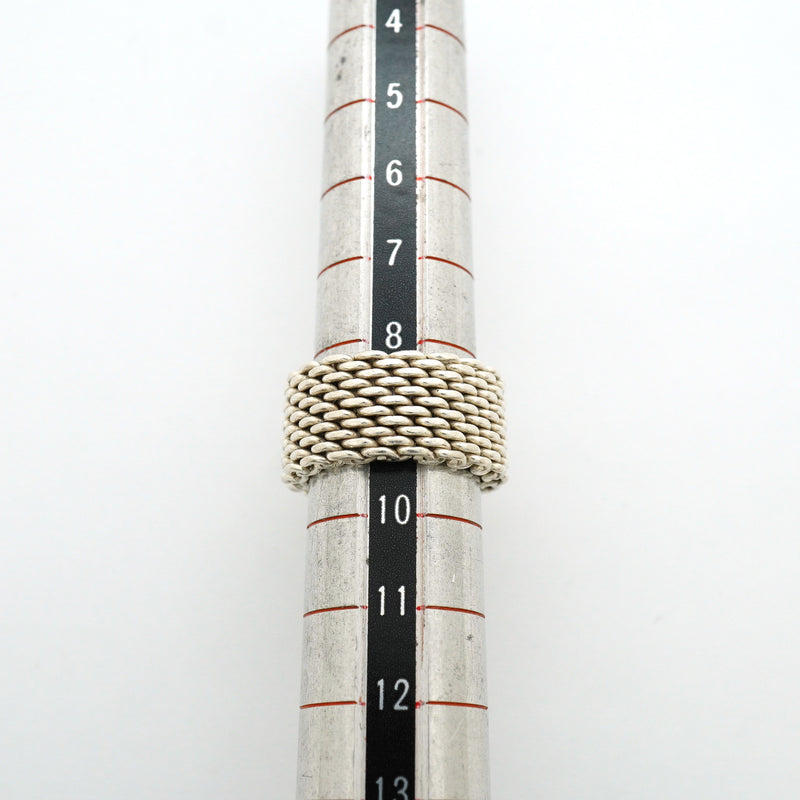 【6jib0530】ティファニー リング サマセット/メッシュ シルバー925 9号【中古】レディース