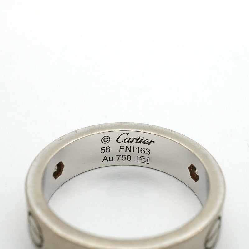 【6jib0532】カルティエ リング ラブ 3PD K18WG ホワイトゴールド ダイヤモンド ＃58【中古】メンズ