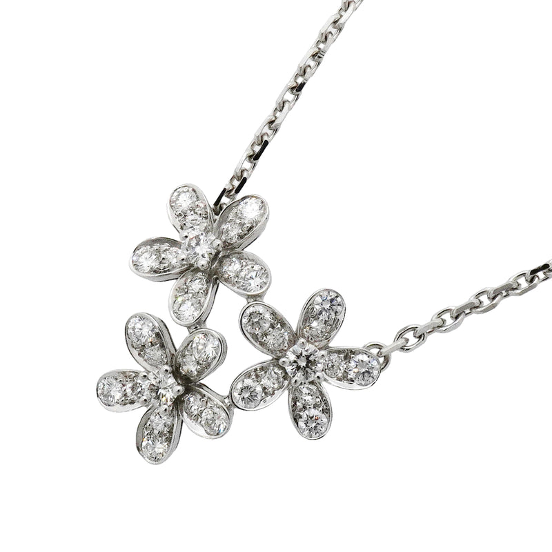 【6jib0534】ヴァンクリーフ＆アーペル ネックレス ソクラテス/3フラワー K18WG ホワイトゴールド ダイヤモンド【中古】レディース