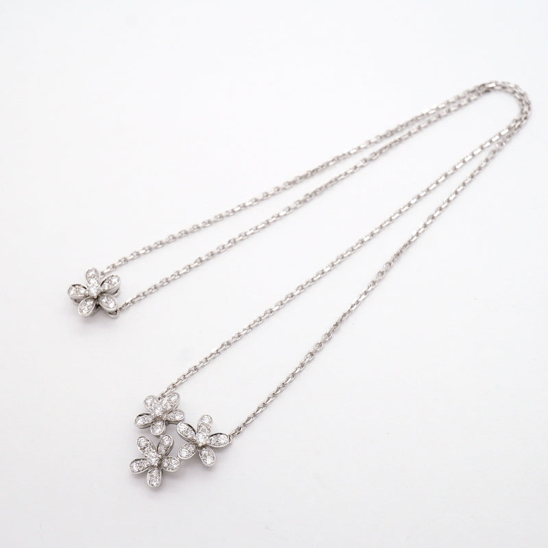【6jib0534】ヴァンクリーフ＆アーペル ネックレス ソクラテス/3フラワー K18WG ホワイトゴールド ダイヤモンド【中古】レディース