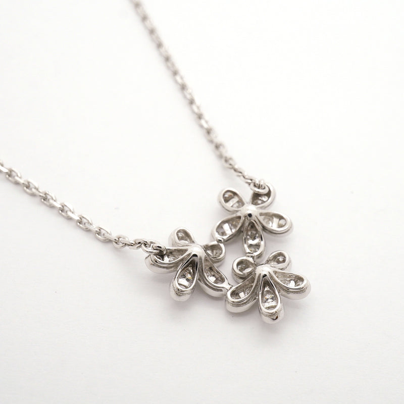【6jib0534】ヴァンクリーフ＆アーペル ネックレス ソクラテス/3フラワー K18WG ホワイトゴールド ダイヤモンド【中古】レディース