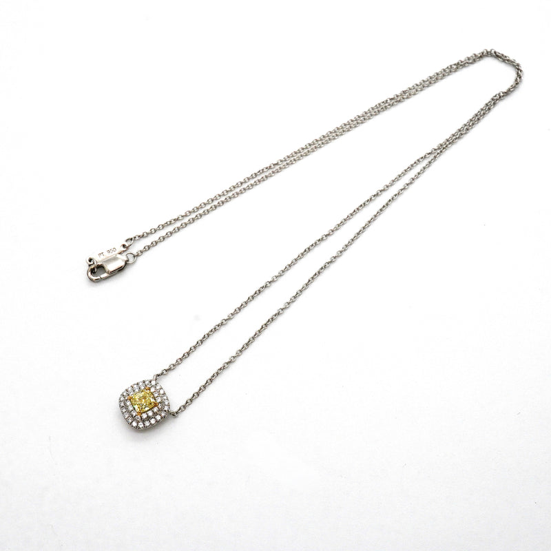 【6jib0535】ティファニー ネックレス ソレスト K18YG イエローゴールド Pt950 プラチナ ダイヤモンド/イエローダイヤモンド【中古】レディース