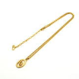 【6jib0538】クリスチャンディオール ネックレス ディオールロゴ オーバル GPメッキ ゴールド【中古】レディース