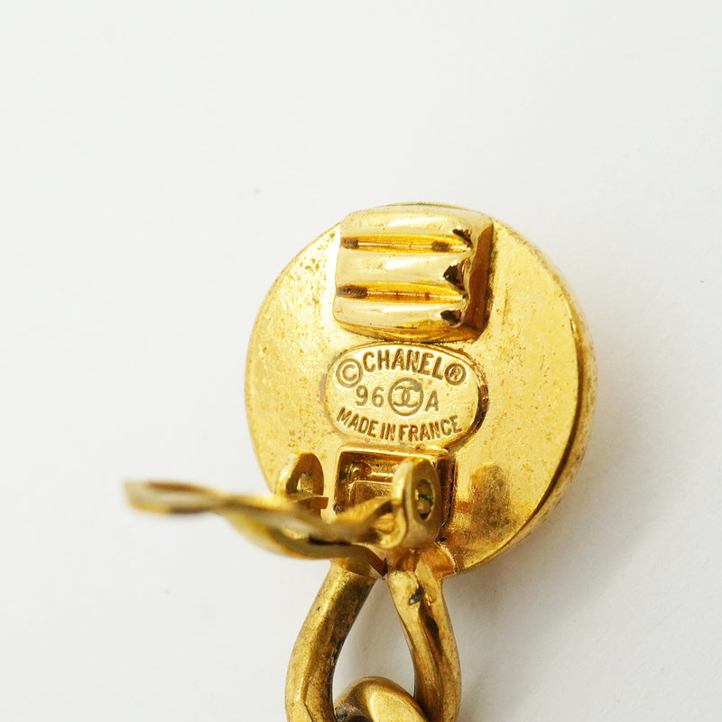【6jib0543】シャネル イヤリング ヴィンテージ ココマーク ターンロック 丸型 サークル GPメッキ ゴールド【中古】レディース