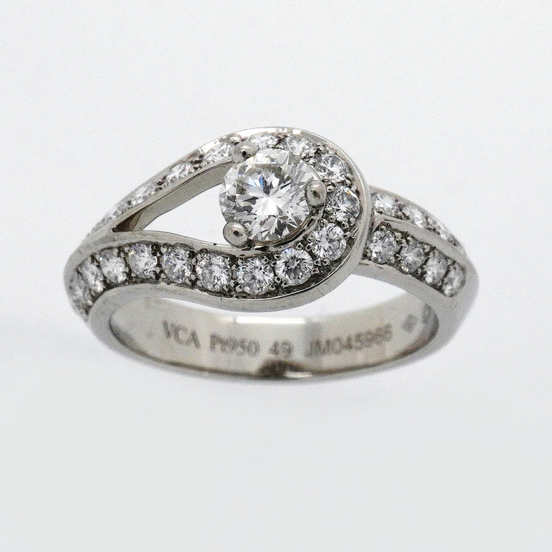 【6jib0545】ヴァンクリーフ＆アーペル リング クチュール Pt950 プラチナ ダイヤモンド ＃49【中古】レディース