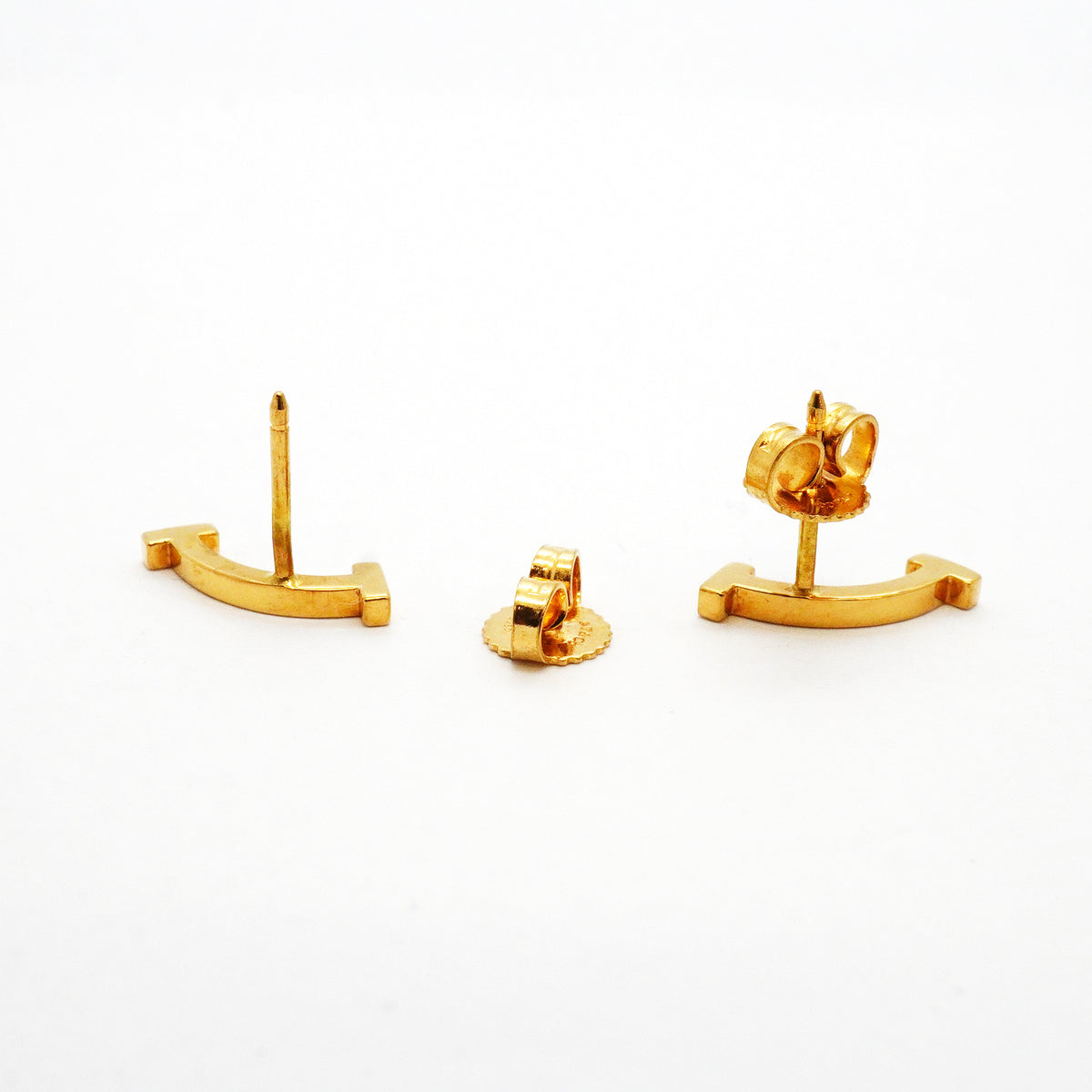 【6jib0546】ティファニー ピアス Tスマイル ミニ K18YG イエローゴールド【中古】レディース