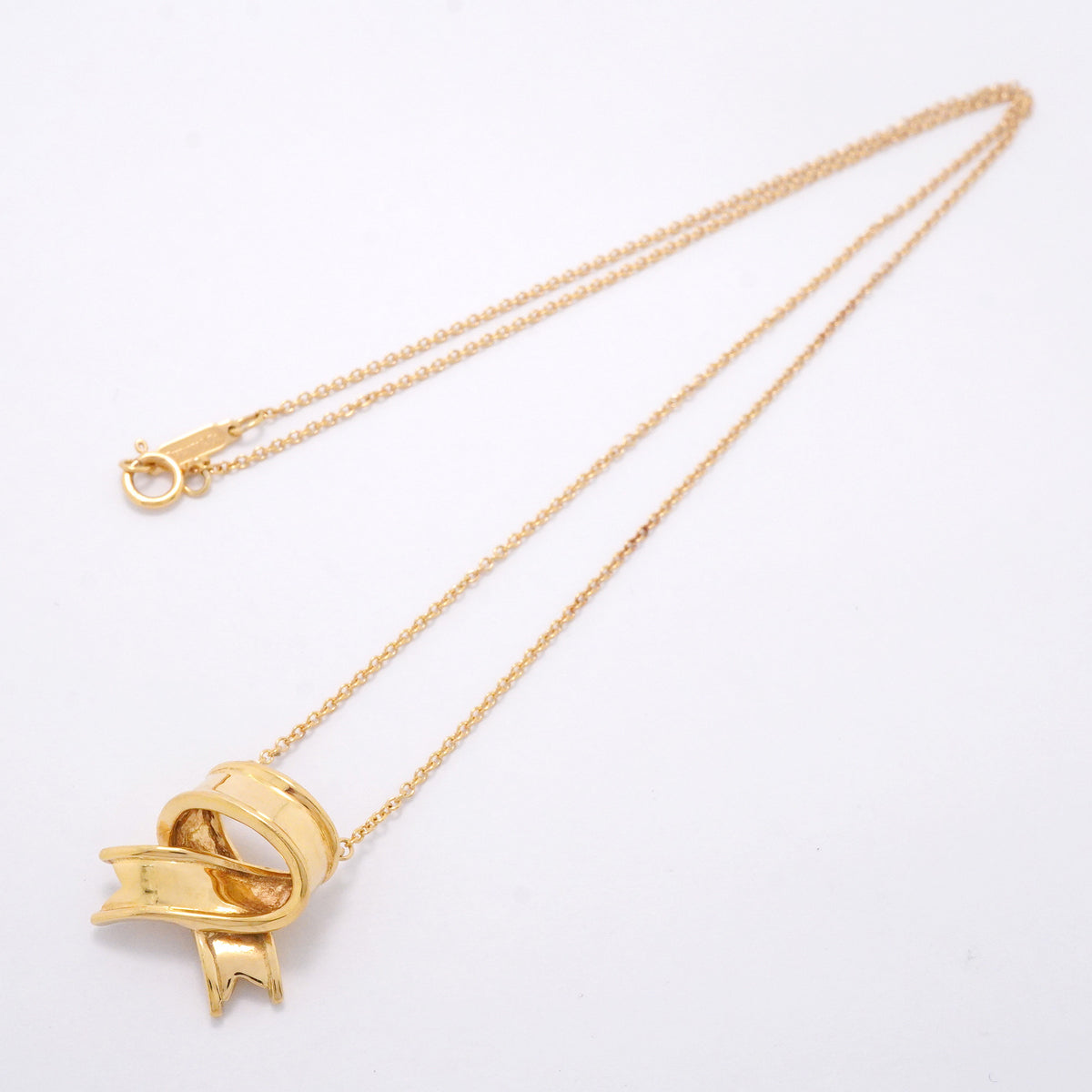 【6jib0549】ティファニー ネックレス リボン K18YG イエローゴールド【中古】レディース