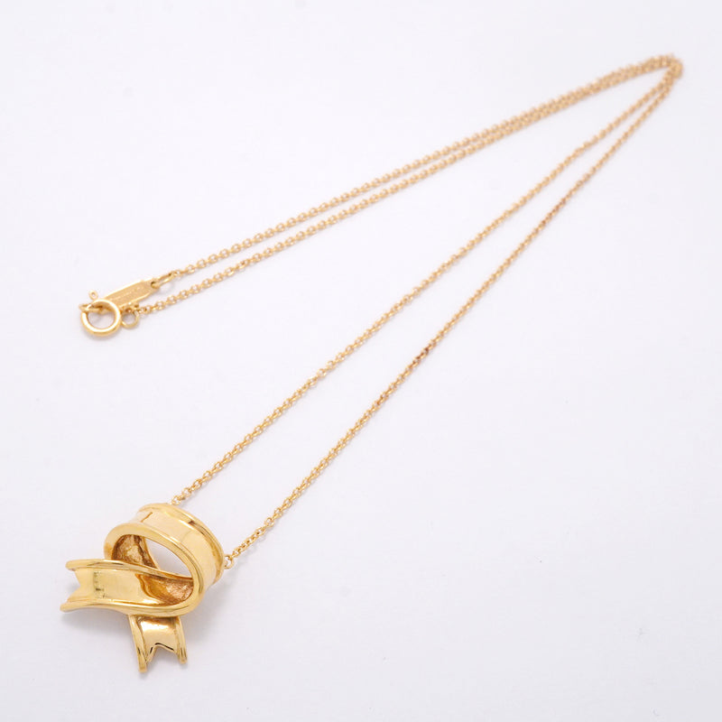 【6jib0549】ティファニー ネックレス リボン K18YG イエローゴールド【中古】レディース