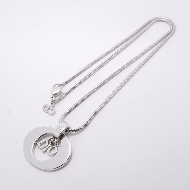 【6jib0553】クリスチャンディオール ネックレス ディオールロゴ メタル シルバー【中古】レディース