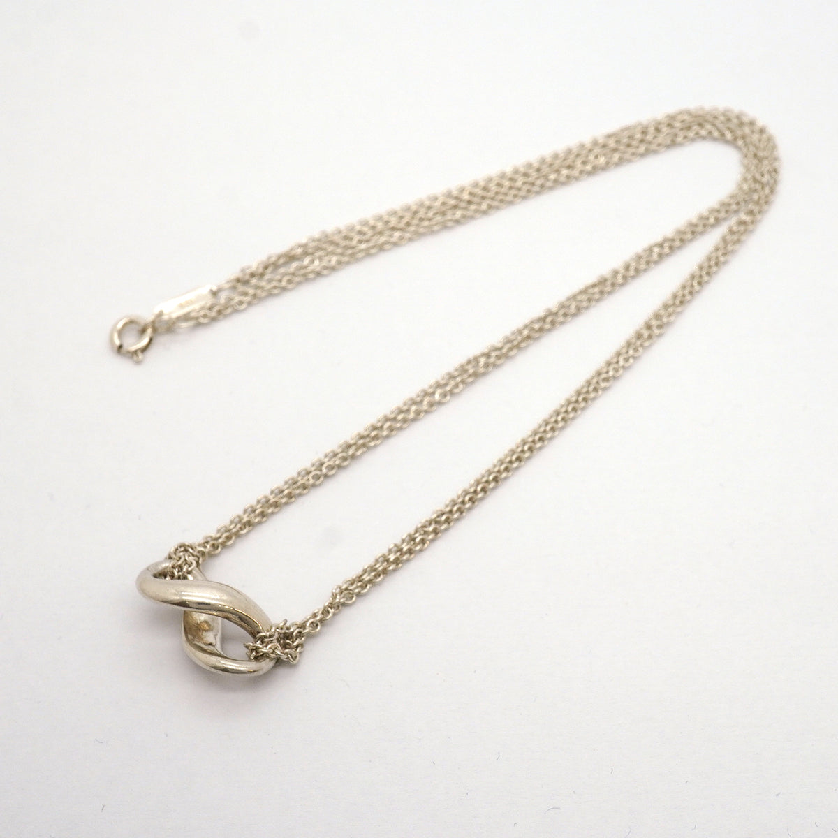 【6jib0560】ティファニー ネックレス インフィニティ ダブルチェーン シルバー925【中古】レディース