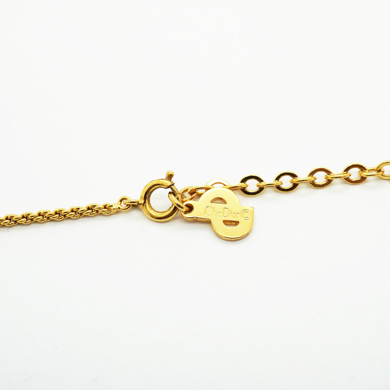 【6jib0561】クリスチャンディオール ネックレス CDロゴ GPメッキ ゴールド【中古】レディース
