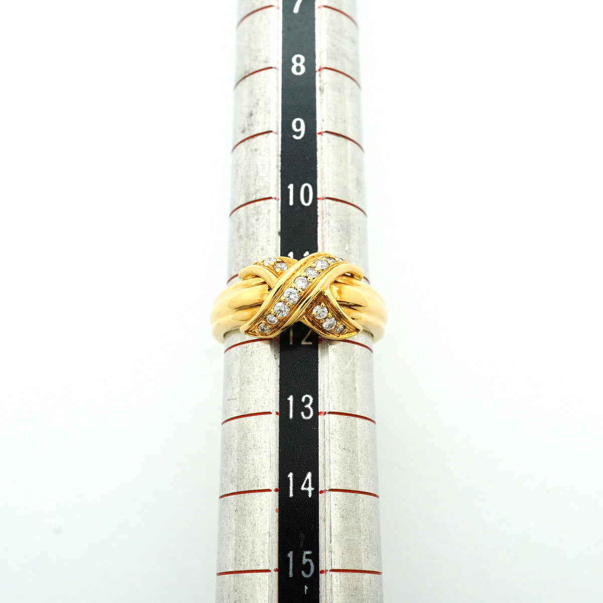 【6jib0574】ティファニー リング シグネチャー K18YG イエローゴールド ダイヤモンド 11.5号【中古】レディース
