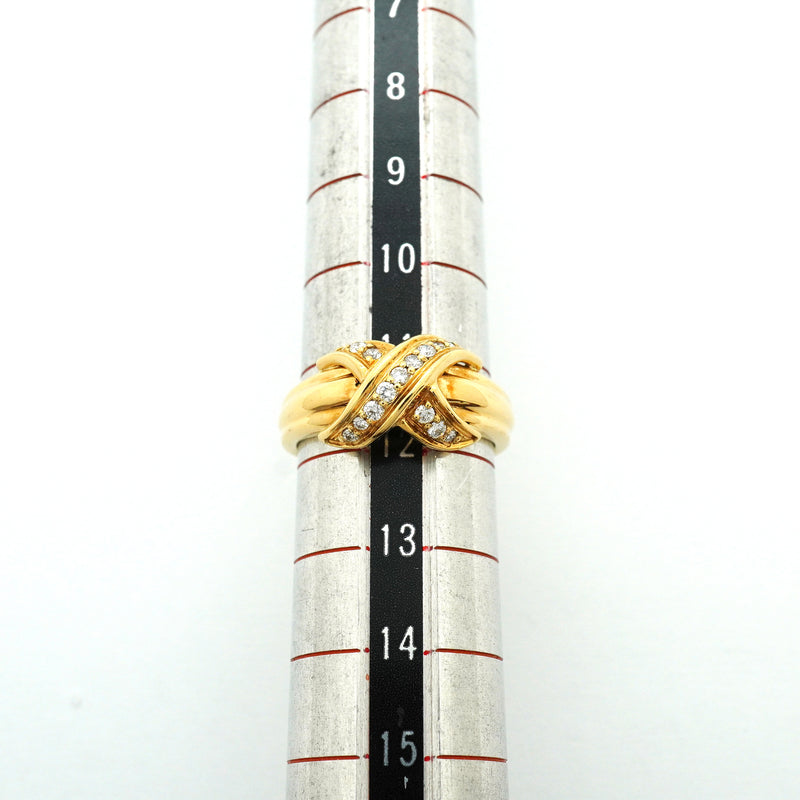 【6jib0574】ティファニー リング シグネチャー K18YG イエローゴールド ダイヤモンド 11.5号【中古】レディース