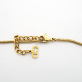 【6jib0578】クリスチャンディオール ネックレス GPメッキ ラインストーン ゴールド【中古】レディース