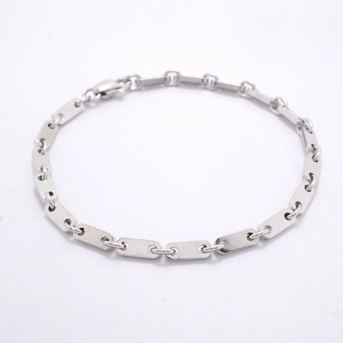 【6jib0582】カルティエ ブレスレット フィガロ K18WG ホワイトゴールド【中古】メンズ レディース ユニセックス