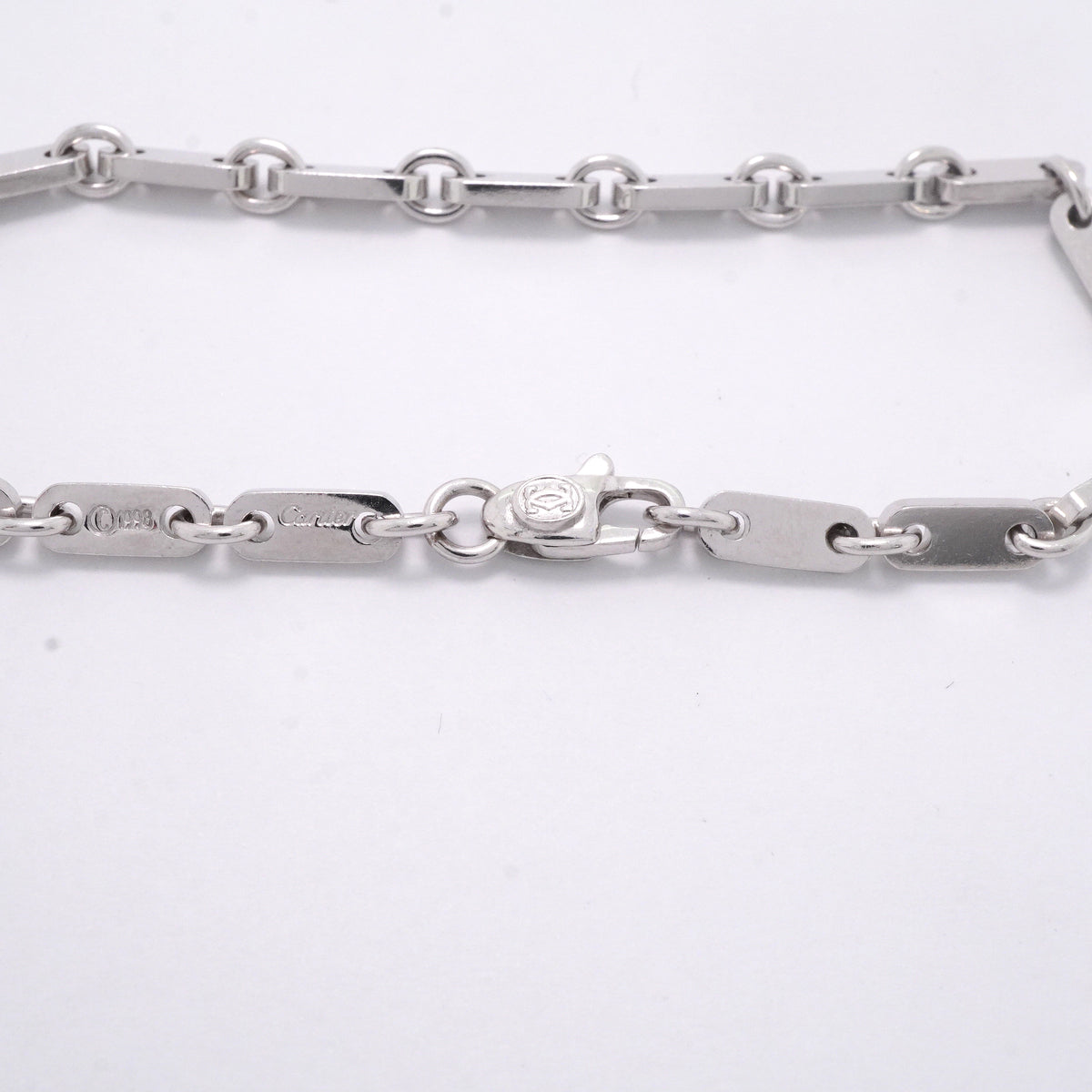 【6jib0582】カルティエ ブレスレット フィガロ K18WG ホワイトゴールド【中古】メンズ レディース ユニセックス