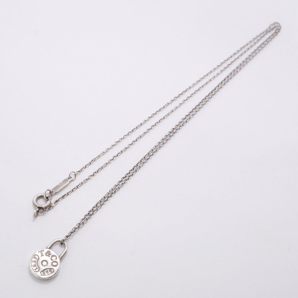 【6jib0584】ティファニー ネックレス 1837/ラウンドロック 1PD シルバー925 ダイヤモンド【中古】レディース