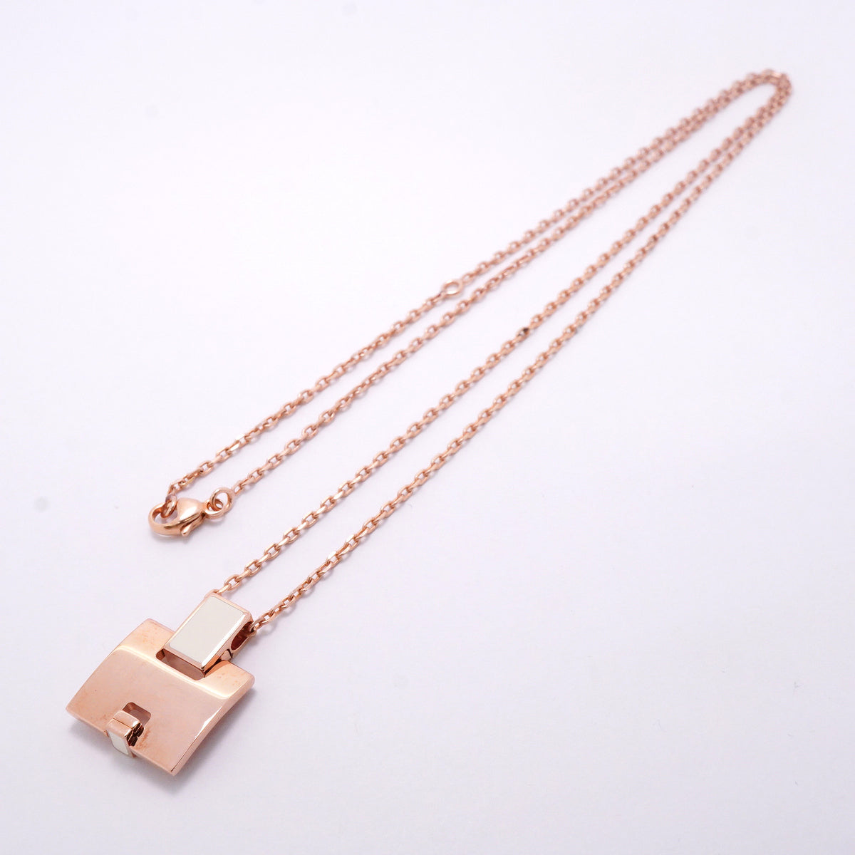 【6jib0588】エルメス ネックレス アイリーン GPメッキ ホワイト ピンクゴールド【中古】レディース