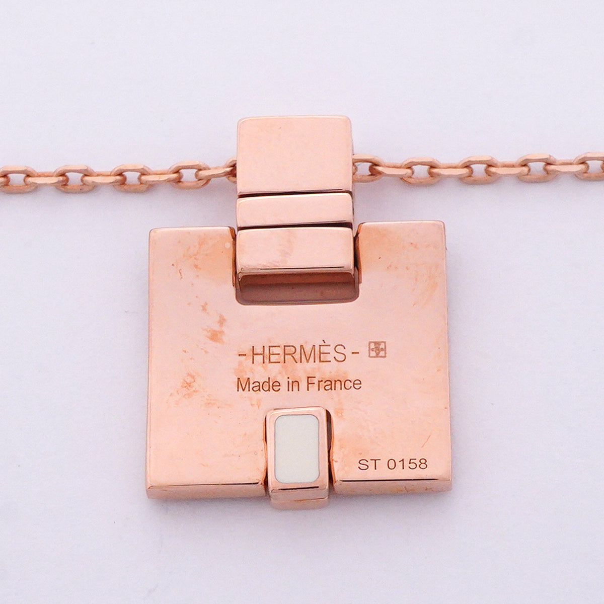 【6jib0588】エルメス ネックレス アイリーン GPメッキ ホワイト ピンクゴールド【中古】レディース