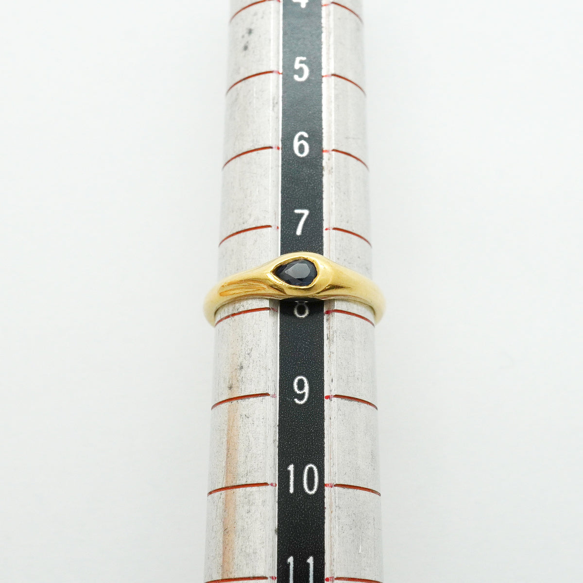 【6jib0593】ティファニー リング ペアシェイプ K18YG イエローゴールド サファイア ブルー 7.5号【中古】レディース