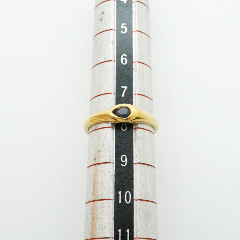 【6jib0593】ティファニー リング ペアシェイプ K18YG イエローゴールド サファイア ブルー 7.5号【中古】レディース