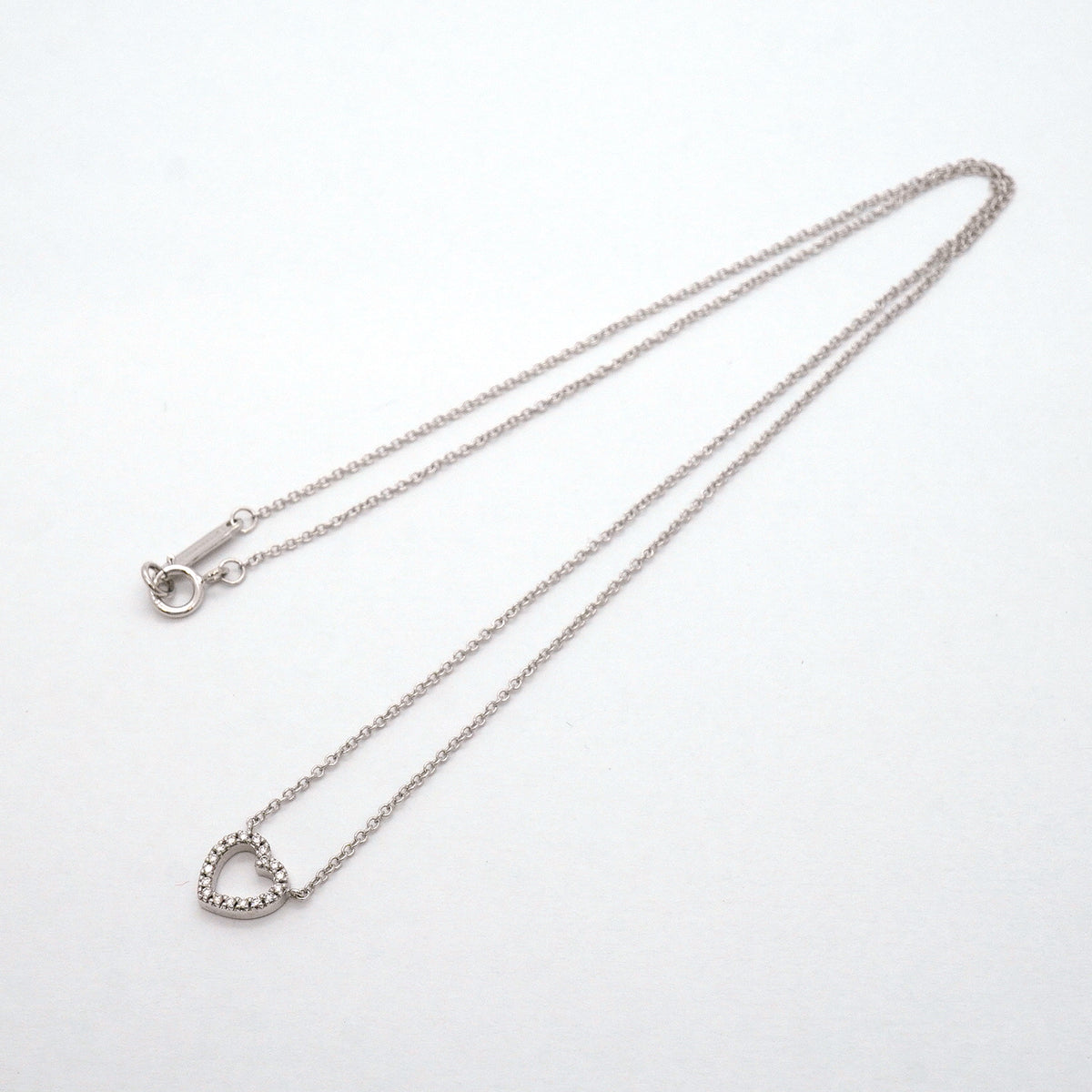 【6jib0598】ティファニー ネックレス メトロハート K18WG ホワイトゴールド ダイヤモンド【中古】レディース