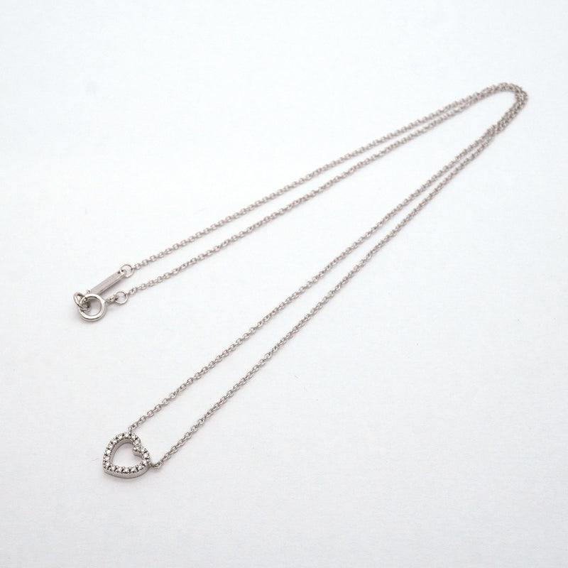 【6jib0598】ティファニー ネックレス メトロハート K18WG ホワイトゴールド ダイヤモンド【中古】レディース