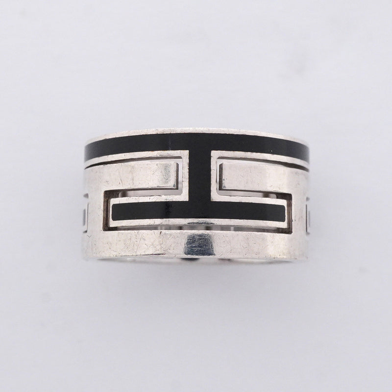【6jib0604】エルメス リング ムーブアッシュ シルバー925 ブラック ＃51【中古】レディース