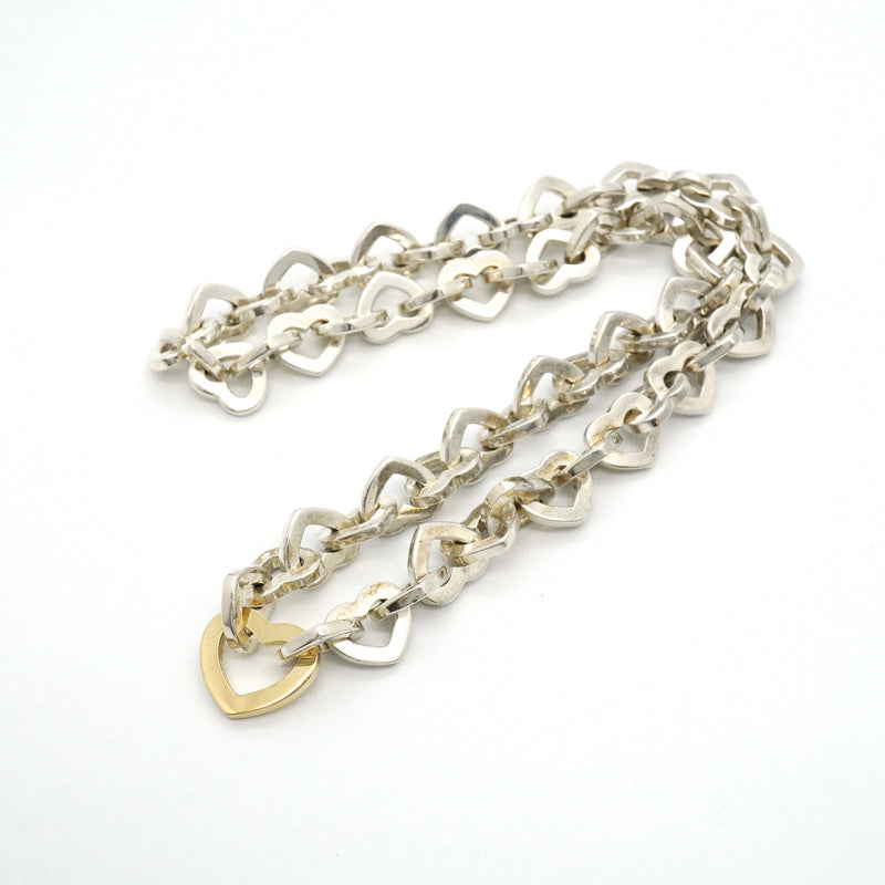 【6jib0608】ティファニー ネックレス ハートリンク K18YG イエローゴールド シルバー925【中古】レディース