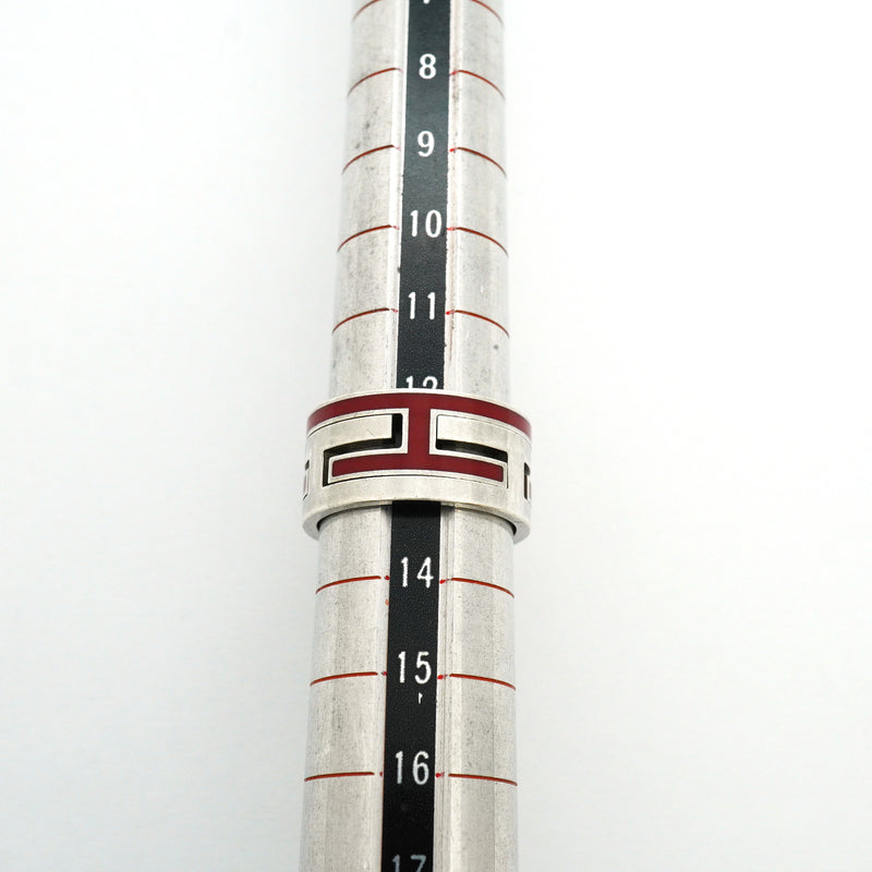 【6jib0609】エルメス リング ムーブアッシュ シルバー925 レッド ＃53【中古】レディース