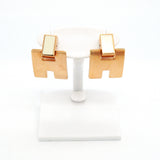 【6jib0615】エルメス ピアス アイリーン GPメッキ ホワイト ピンクゴールド【中古】レディース