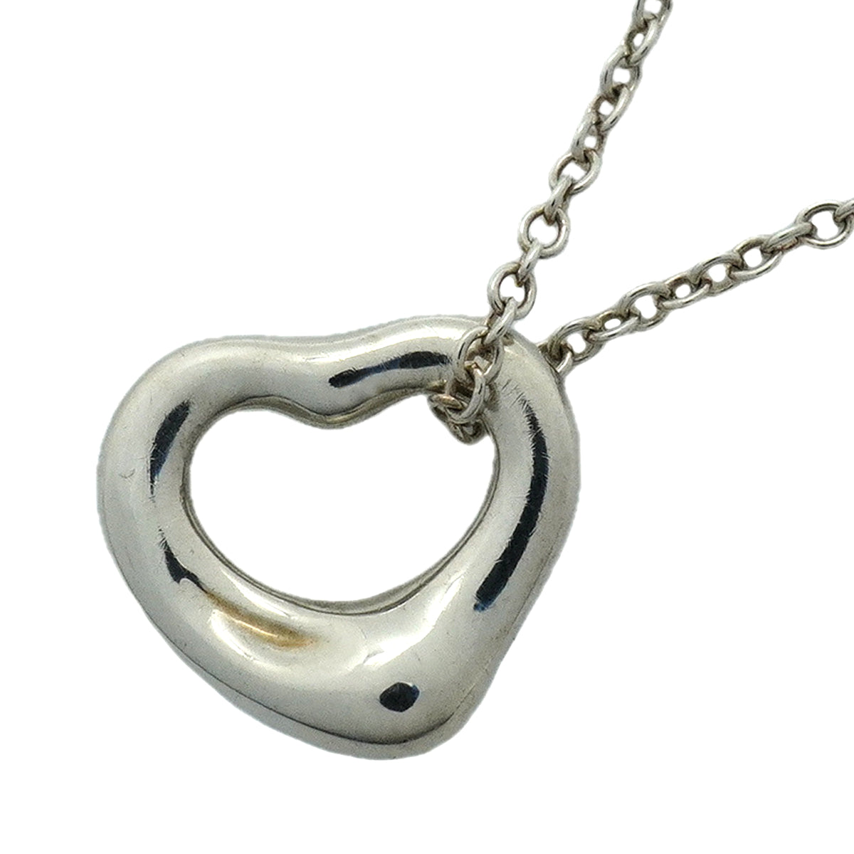 【6jib0655】ティファニー ネックレス オープンハート シルバー925【中古】レディース