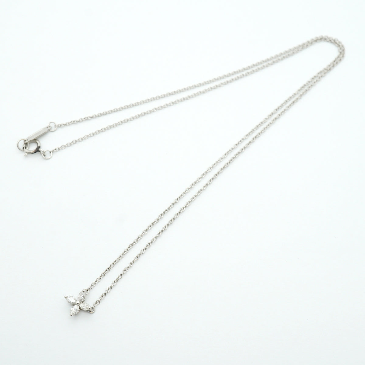 【6jib0656】ティファニー ネックレス ビクトリア ミニ Pt950 プラチナ ダイヤモンド【中古】レディース