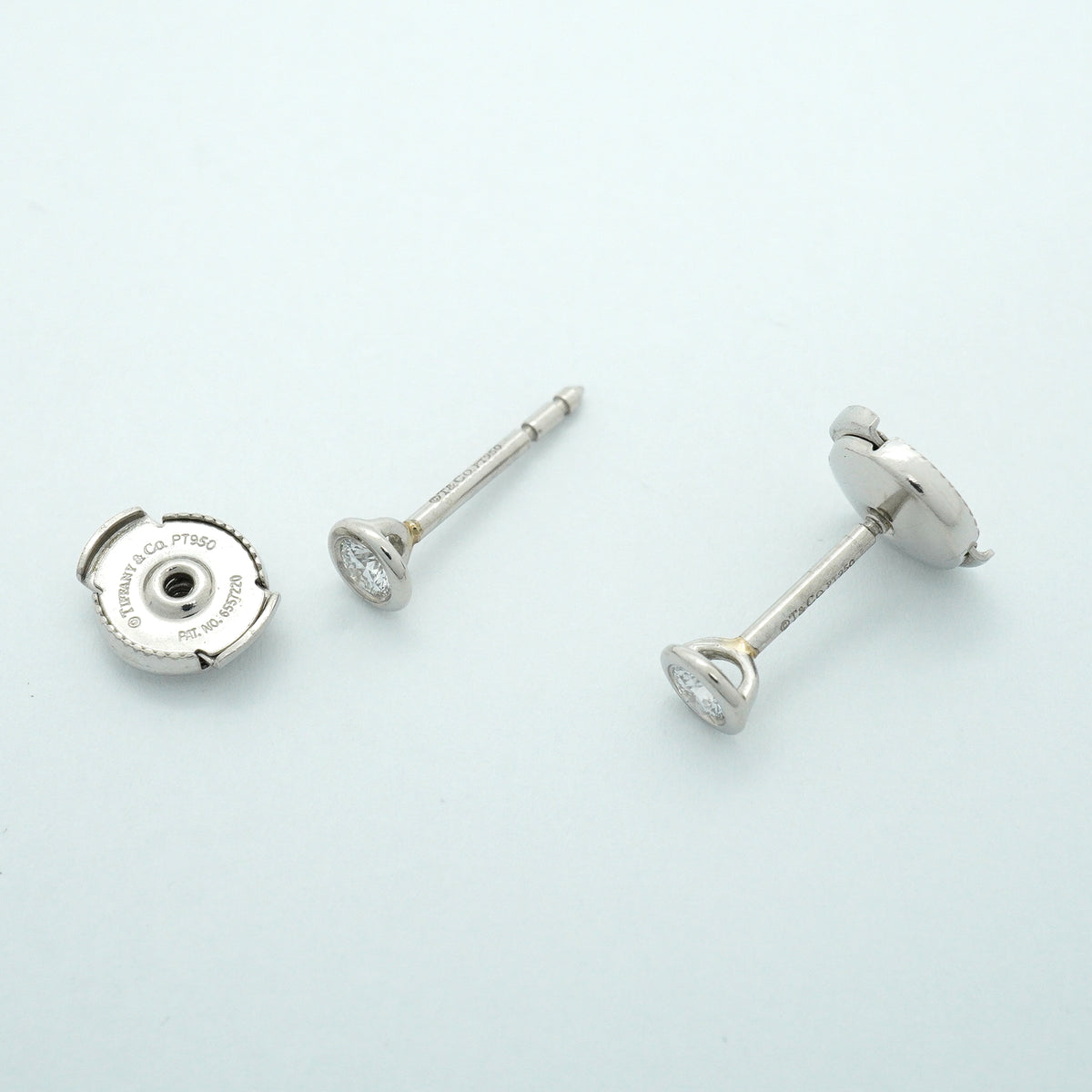 【6jib0665】ティファニー ピアス バイザヤード 1PD Pt950 プラチナ ダイヤモンド【中古】レディース