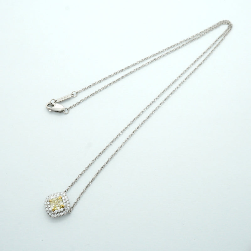 【6jib0674】ティファニー ネックレス ソレスト K18YG イエローゴールド Pt950 プラチナ ダイヤモンド/イエローダイヤモンド【中古】レディース