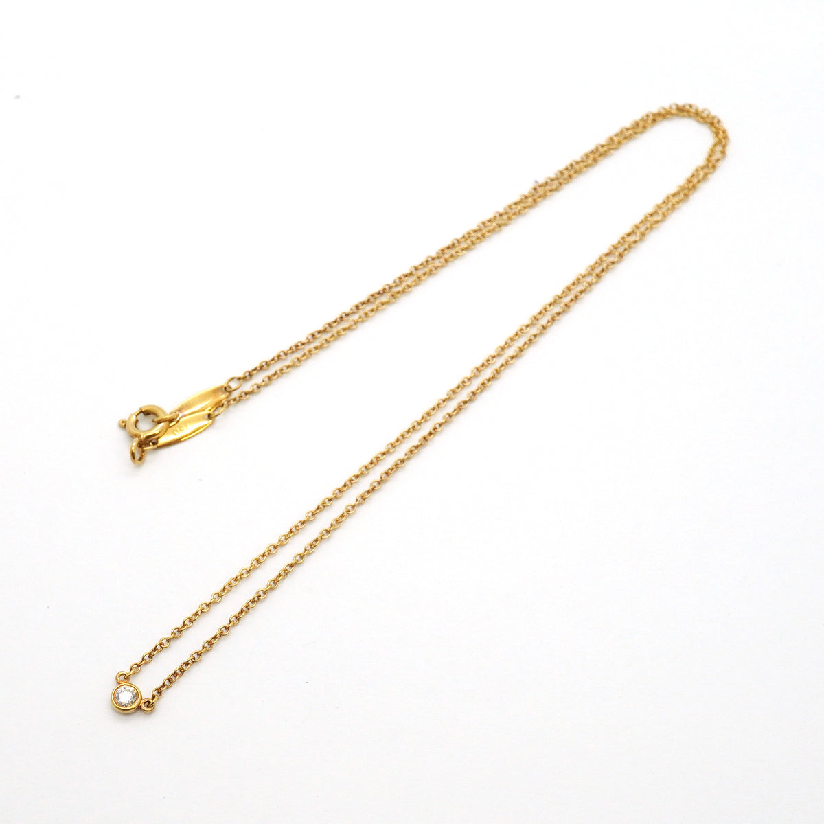 【6jib0685】ティファニー ネックレス バイザヤード 1PD K18YG イエローゴールド ダイヤモンド【中古】レディース