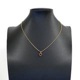 【6jib0688】クリスチャンディオール ネックレス ハートモチーフ GPメッキ カラーストーン ゴールド レッド【中古】レディース