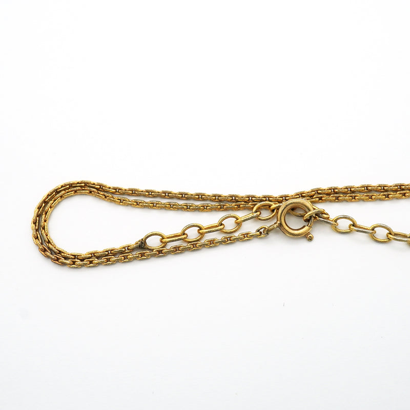 【6jib0688】クリスチャンディオール ネックレス ハートモチーフ GPメッキ カラーストーン ゴールド レッド【中古】レディース