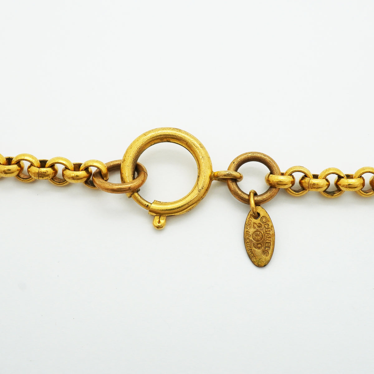 【6jib0693】シャネル ネックレス ヴィンテージ ココマーク 丸型 サークル GPメッキ ゴールド【中古】レディース