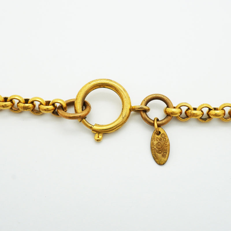 【6jib0693】シャネル ネックレス ヴィンテージ ココマーク 丸型 サークル GPメッキ ゴールド【中古】レディース