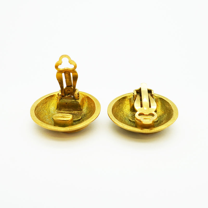 【6jib0694】シャネル イヤリング ヴィンテージ ココマーク 丸型 サークル GPメッキ ゴールド【中古】レディース