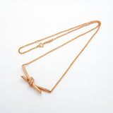 【6jib0695】ティファニー ネックレス ノット K18PG ピンクゴールド ダイヤモンド 0.25ct【中古】レディース