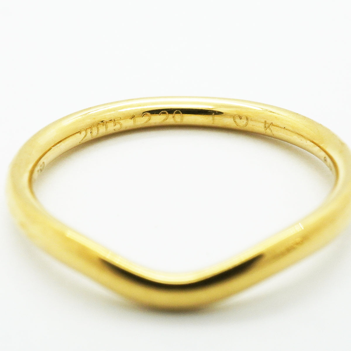 【6jib0700】ティファニー リング カーブドバンド K18YG イエローゴールド 12号【中古】レディース