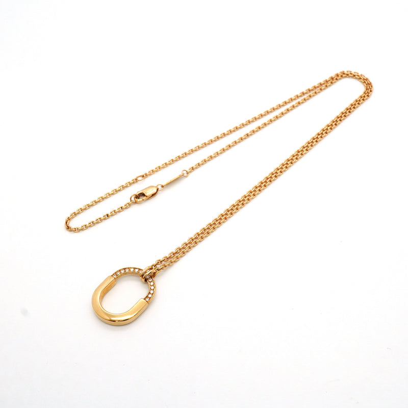 【6jib0702】ティファニー ネックレス ロック スモール K18PG ピンクゴールド ダイヤモンド【中古】レディース