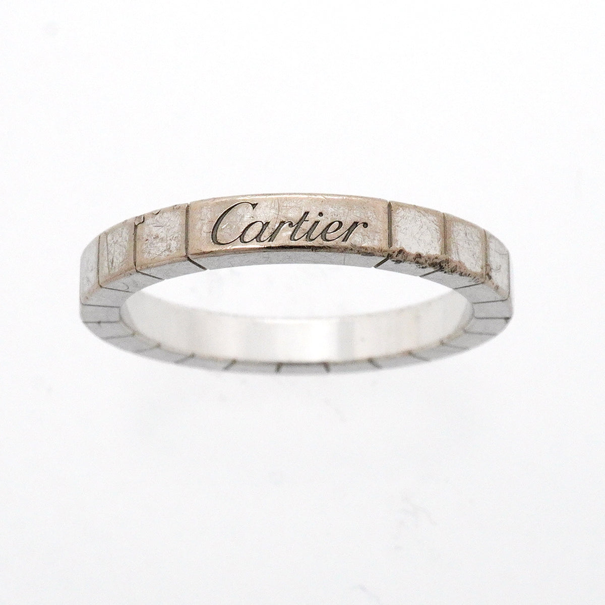 【6jib0706】カルティエ リング ラニエール K18WG ホワイトゴールド ＃59【中古】メンズ