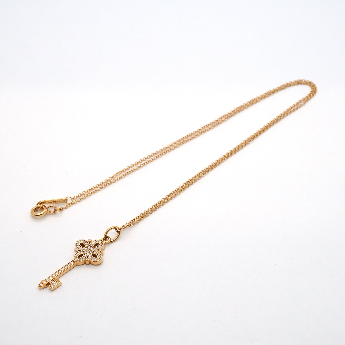 【6jib0708】ティファニー ネックレス ビクトリアキー K18PG ピンクゴールド ダイヤモンド【中古】レディース