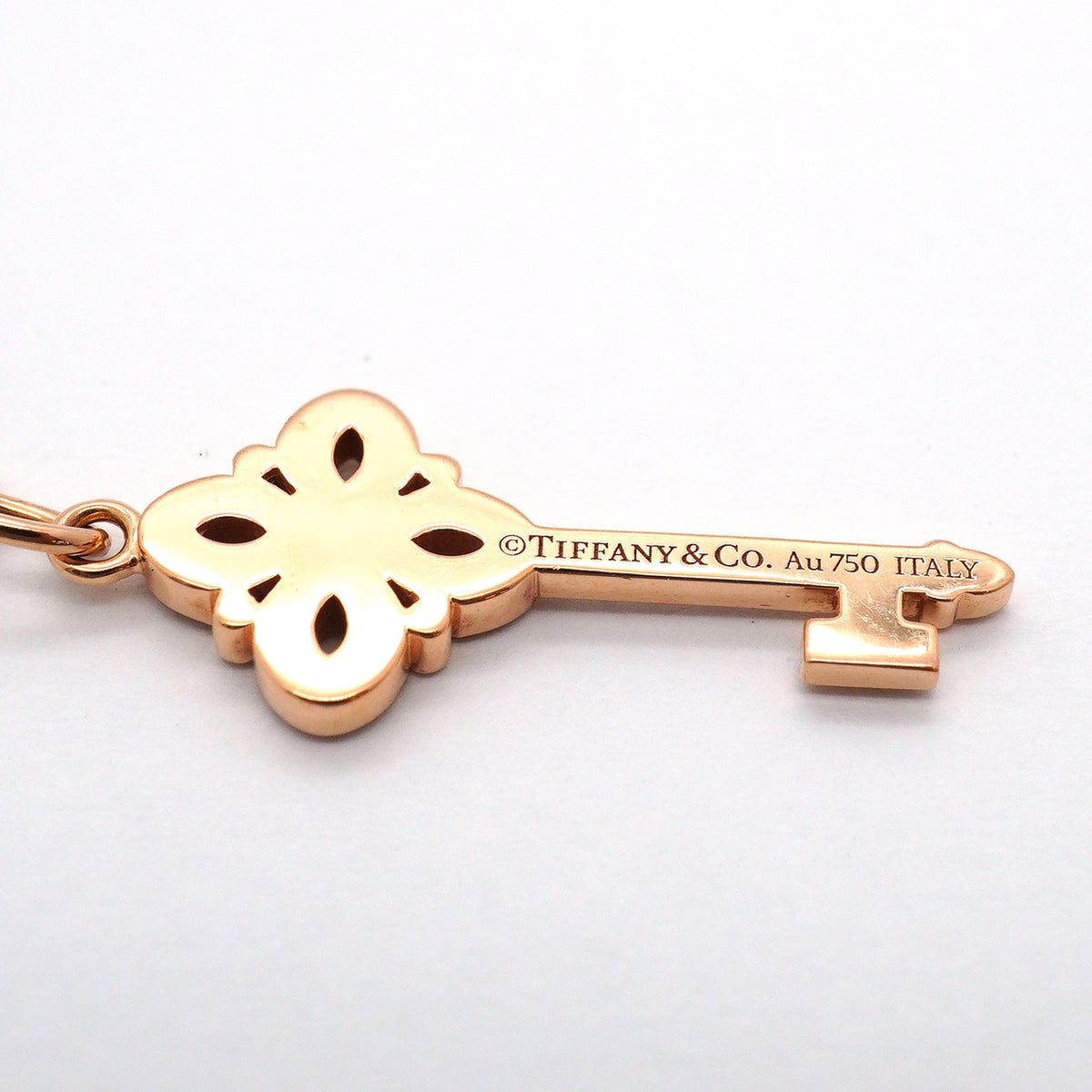 【6jib0708】ティファニー ネックレス ビクトリアキー K18PG ピンクゴールド ダイヤモンド【中古】レディース